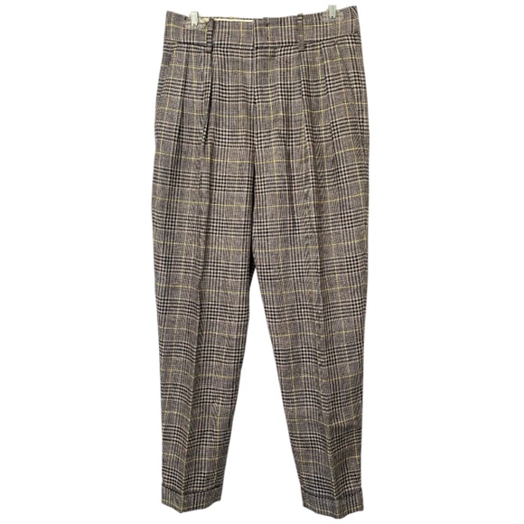 Isabel Marant Wool Checked Trousers Pant Ankle Gray Multi Small Aesthetic Retro - Picture 1 of 10